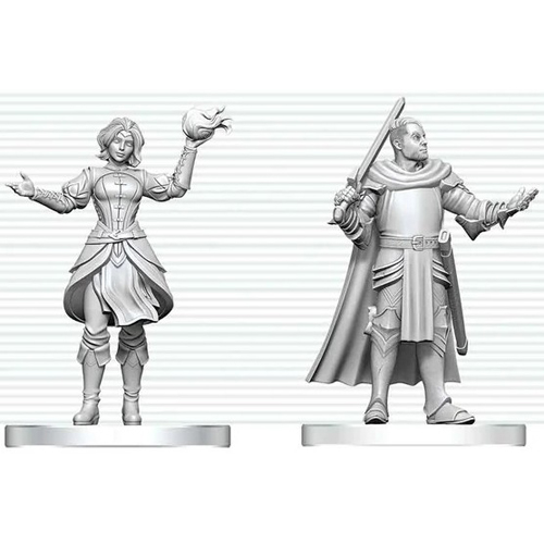 2!WZK90904 Dungeons And Dragons Nolzur's Marvelous Unpainted Minis: Knight And Mage Apprentice published by WizKids Games