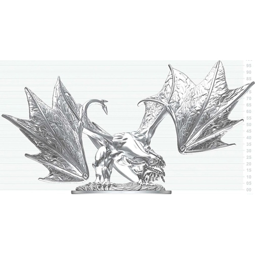 2!WZK90910 Dungeons And Dragons Nolzur's Marvelous Unpainted Minis: Young Sapphire Dragon published by WizKids Games
