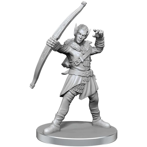 2!WZK97582 Pathfinder Deep Cuts Unpainted Miniatures: Elf Hunter And Catfolk Bandit published by WizKids Games